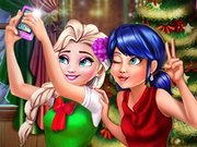Ladybug and Elsa Xmas Selfie