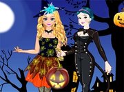 Elsa and Snow White Halloween Dress Up