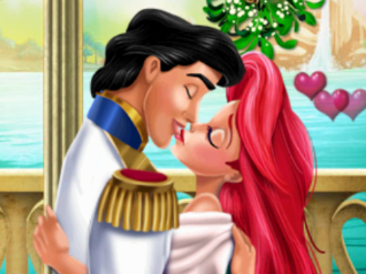 Mermaid Princess Mistletoe Christmas Kiss