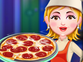 Baby Hazel and mom cook Pepperoni Pizza