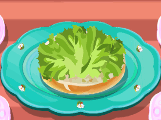 Baby Hazel cooking Burger