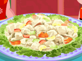 Cooking Chicken Salad with Baby Hazel