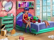 Dotted Girl Highschool Room