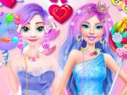 Ellie and Eliza in Candyland