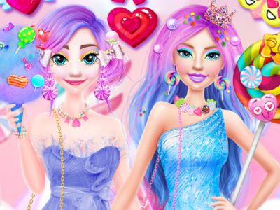 Ellie and Eliza in Candyland