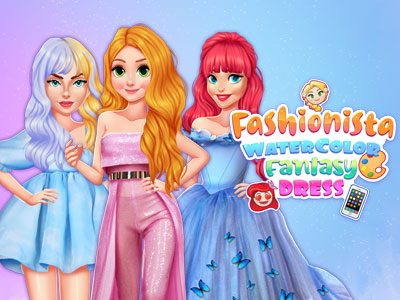 Fashionista Watercolor Fantasy Dress