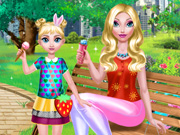 Mommy And Daughter Summer Day
