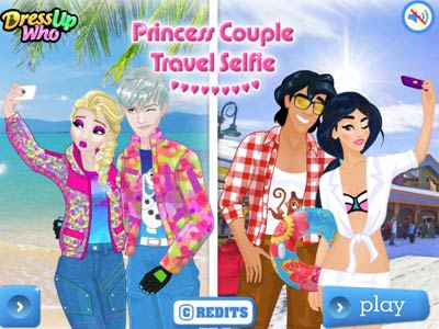Princess Couple Travel Selfie