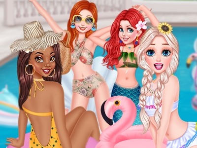 Princesses Chillin At The Pool