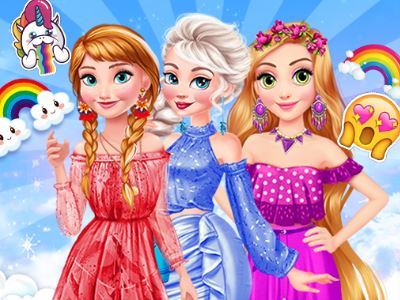 Princesses Rainbow Dressup